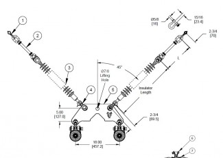V-String Assembly - Tangent Suspension, Twin-Bundle Conductor, 25K